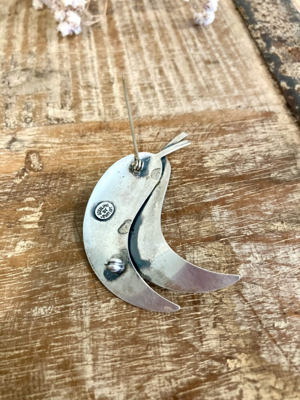 Sterling Silver Feather Brooch Jewel Art - Picture 10 of 12